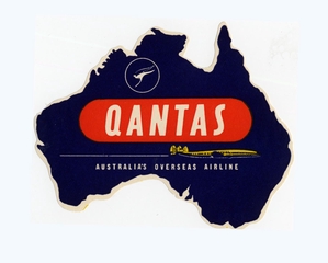 Image: luggage label: Qantas Airways