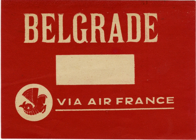 Shipping label: Air France, Belgrade