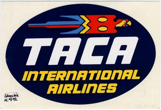Image: luggage label: TACA International Airlines