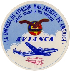 Image: luggage label: Avianca Airlines, Lockheed L-749 Constellation