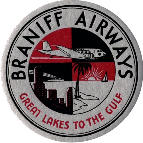 Luggage label: Braniff Airways