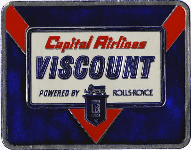 Luggage label: Capital Airlines, Viscount