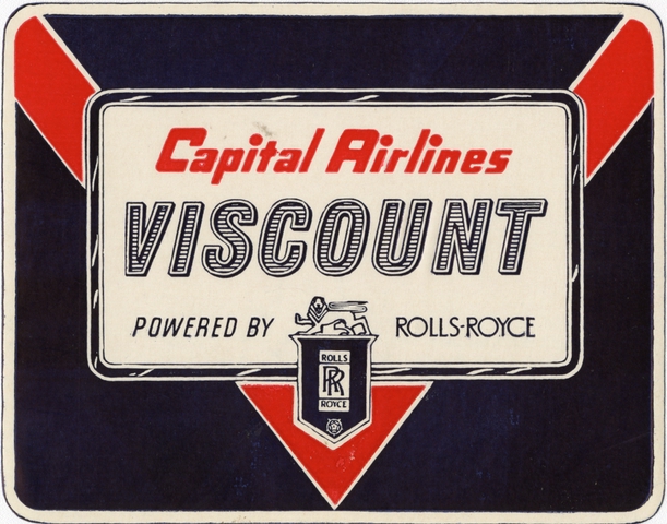 Luggage label: Capital Airlines, Viscount