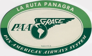 Image: luggage label: Pan American World Airways, Panagra