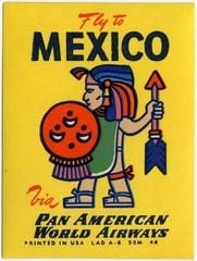 Image: luggage label: Pan American World Airways, Mexico