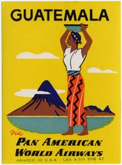 Image: luggage label: Pan American World Airways, Guatemala