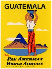 Image: luggage label: Pan American World Airways, Guatemala