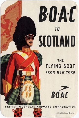 Luggage label: British Overseas Airways Corporation (BOAC)
