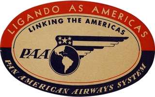 Image: luggage label: Pan American Airways, Ligando As Americas