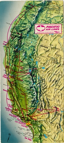 Route map: Pacific Air Lines, regional routes