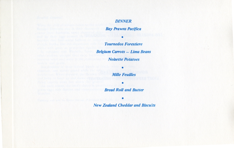 Image: menu: Air New Zealand