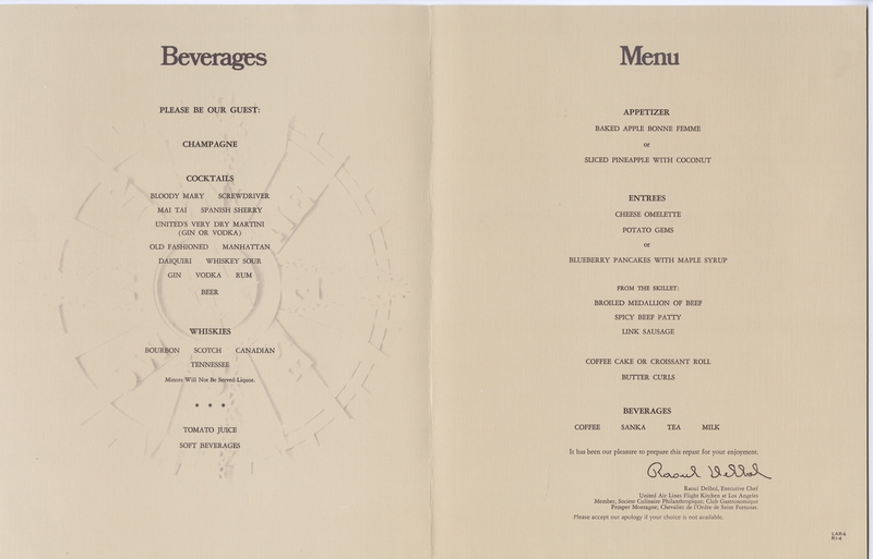 Image: menu: United Airlines