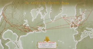 Image: route map: American Airlines, United States and Europe