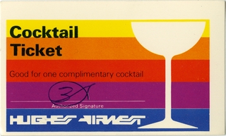 Image: complimentary cocktail voucher: Hughes Airwest