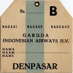Image: luggage identification tag: Garuda Indonesian Airways
