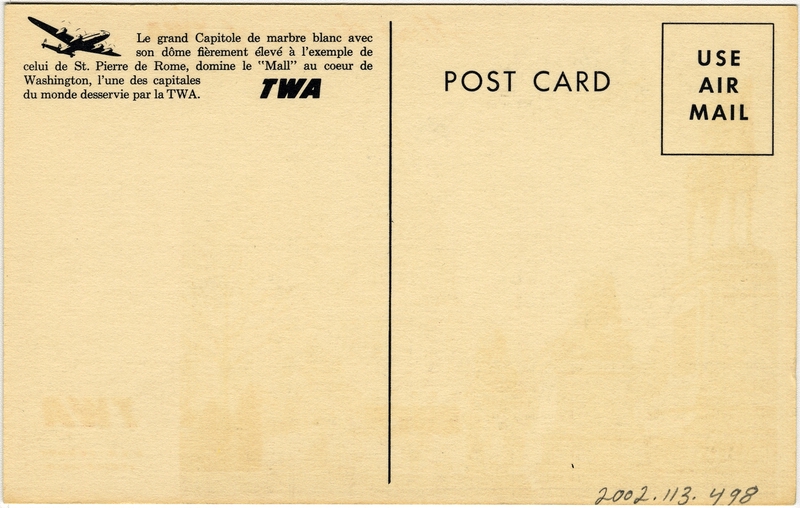 Image: postcard: TWA (Trans World Airlines), Lockheed L-049 Constellation