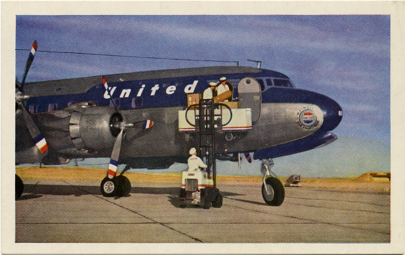 Image: postcard: United Air Lines, Douglas DC-6