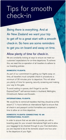 Traveler information: Air New Zealand