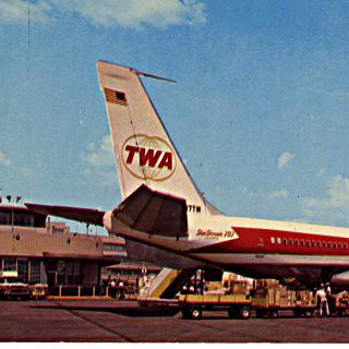Image #1: postcard: TWA (Trans World Airlines), Boeing 707