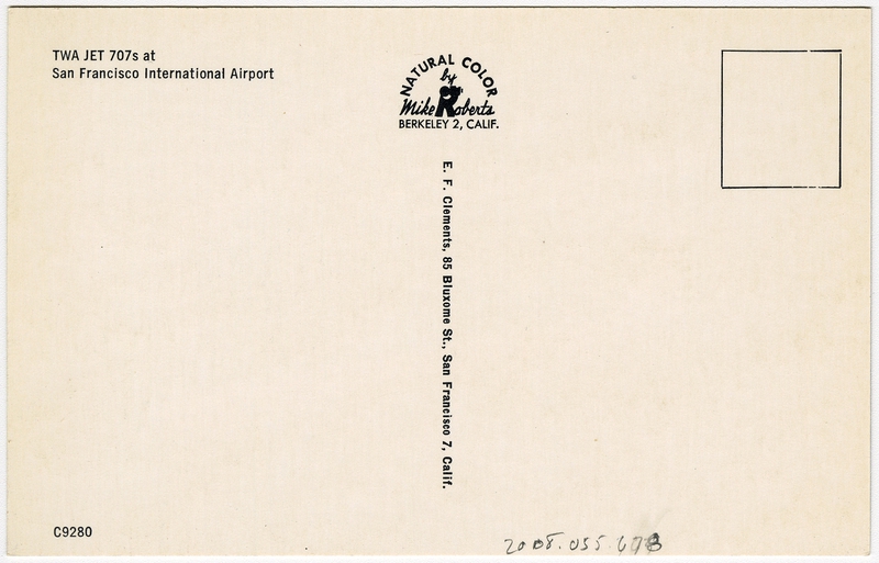 Image: postcard: TWA (Trans World Airlines), Boeing 707 (2) Constellation (1)