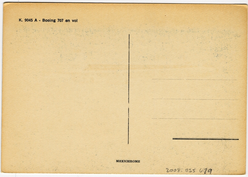 Image: postcard: TWA (Trans World Airlines), Boeing 707