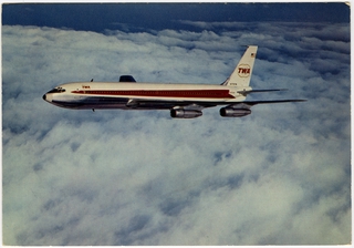 Image: postcard: TWA (Trans World Airlines), Boeing 707