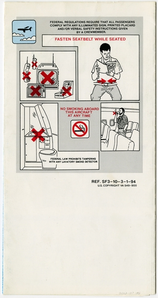 Image: safety information card: Delta Connection, Saab SF-340