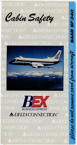 Image: safety information card: Delta Connection, Saab SF-340