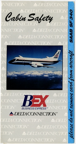 Safety information card: Delta Connection, Business Express Airlines, Saab SF-340