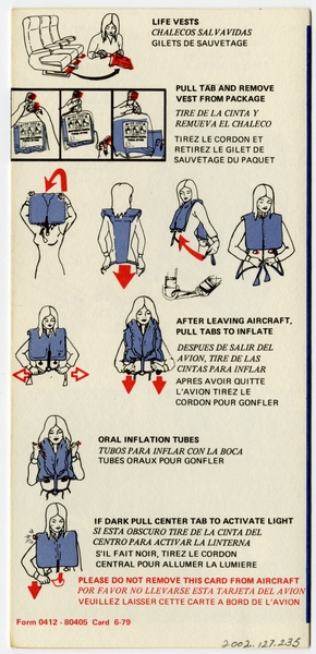 Image: safety information card: Delta Air Lines, Lockheed L-1011 TriStar