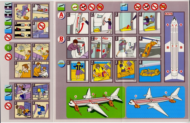 Image: safety information card: Delta Air Lines, Boeing 767-200