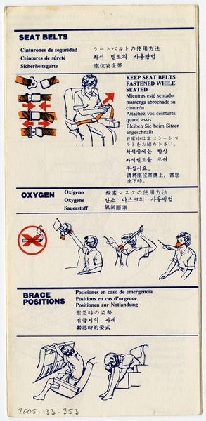 Image: safety information card: Delta Air Lines, Lockheed L-1011 TriStar