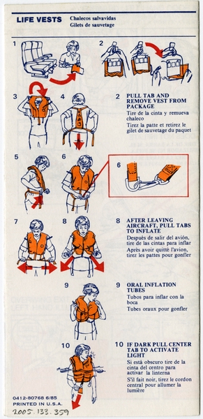 Image: safety information card: Delta Air Lines, Boeing 757