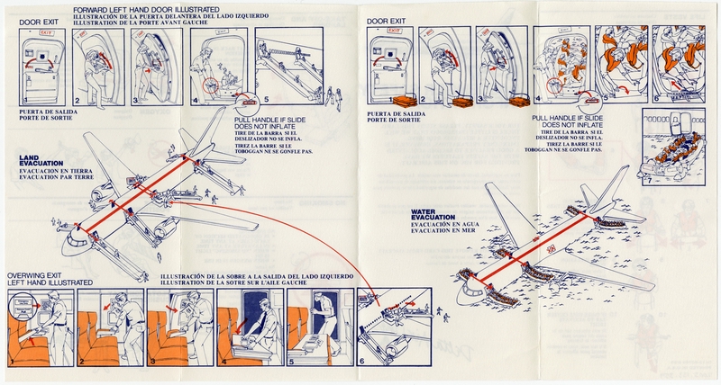 Image: safety information card: Delta Air Lines, Boeing 757