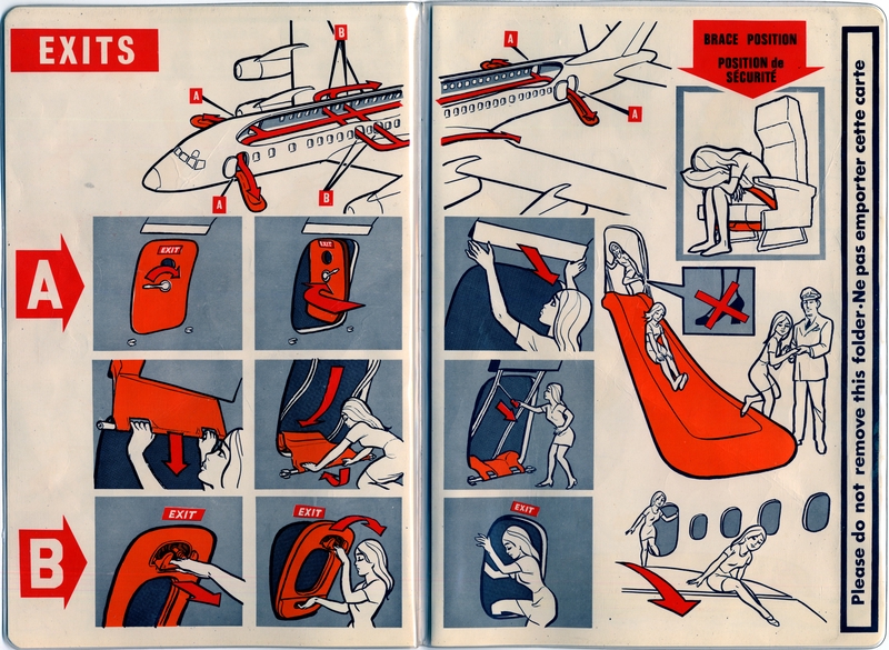 Image: safety information card: Canadian Pacific Airlines (CP Air), Douglas DC-8-45/53