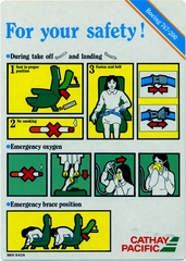 Image: safety information card: Cathay Pacific Airways, Boeing 747-200