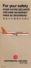 Image: safety information card: Continental Airlines, Boeing 737-300