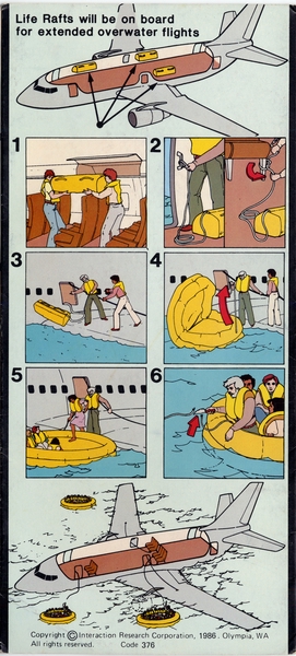 Image: safety information card: Continental Airlines, Boeing 737-300