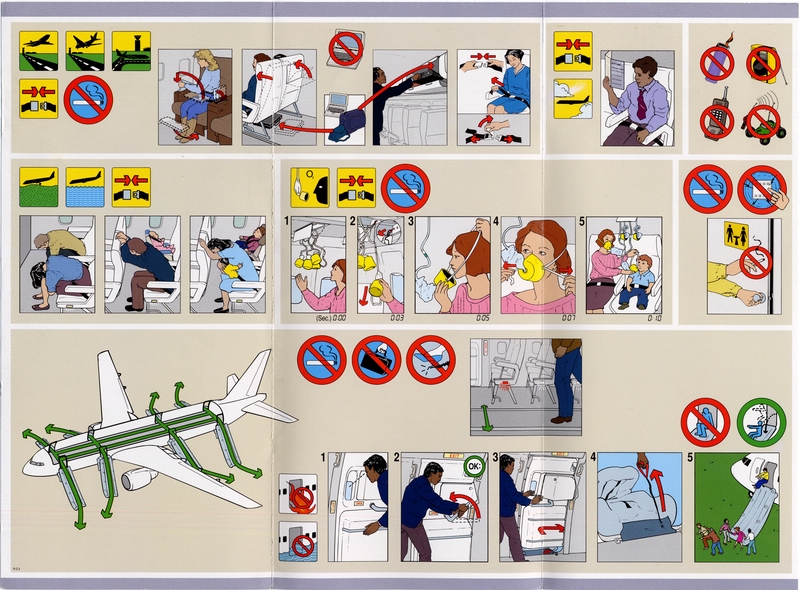 Image: safety information card: Continental Airlines, Boeing 777-200