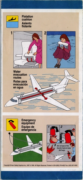 Image: safety information card: Continental Express, Embraer ERJ