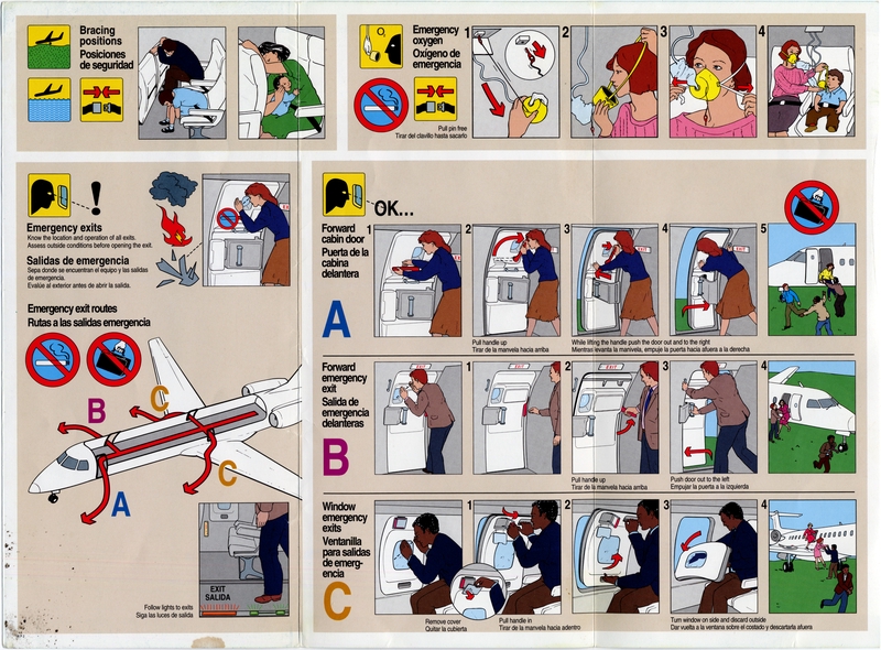 Image: safety information card: Continental Express, Embraer ERJ