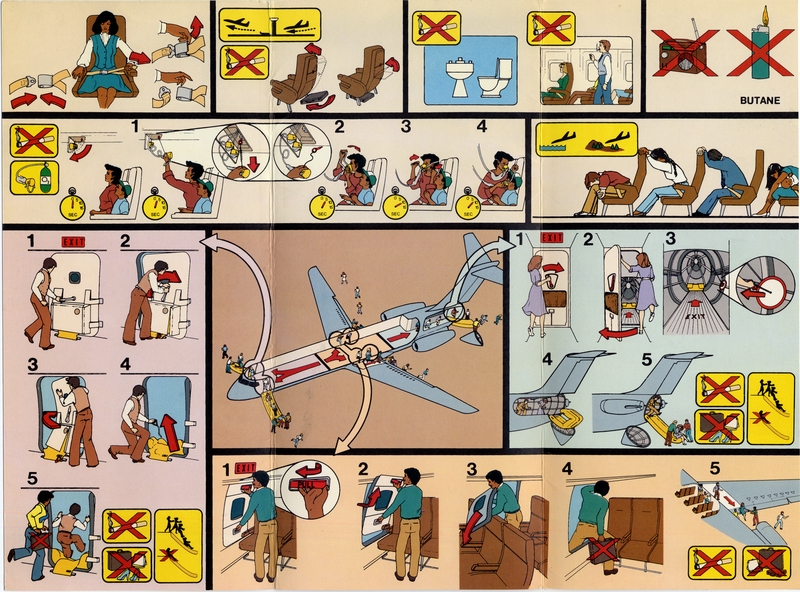 Image: safety information card: Continental Airlines, Douglas DC-9 Series 30