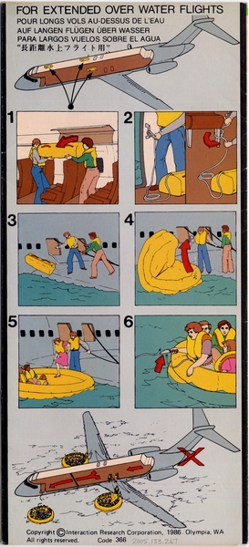 Image: safety information card: Continental Airlines, Douglas DC-9 Series 30