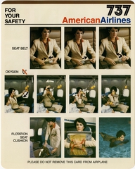 Image: safety information card: American Airlines, Boeing 737