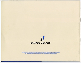 Image: safety information card: National Airlines, Boeing 727, Douglas DC-8, Lockheed L-188 Electra II