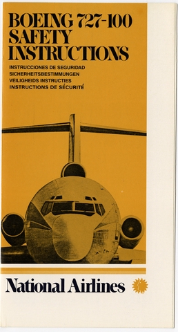Safety information card: National Airlines, Boeing 727-100