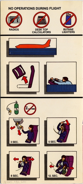 Image: safety information card: AirCal, Boeing 737