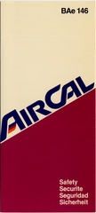 Image: safety information card: AirCal, British Aerospace BAe-146
