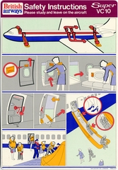 Image: safety information card: British Airways, Vickers VC10 [Super VC-10]