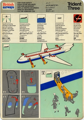 Objects | safety information card: British Airways, Hawker